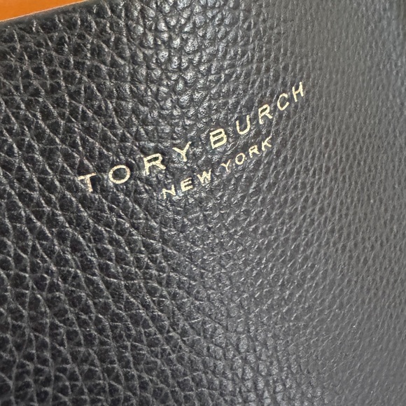 Tory Burch Black Perry Medium Leather Tote Bag 3 Compartment - Picture 9 of 13